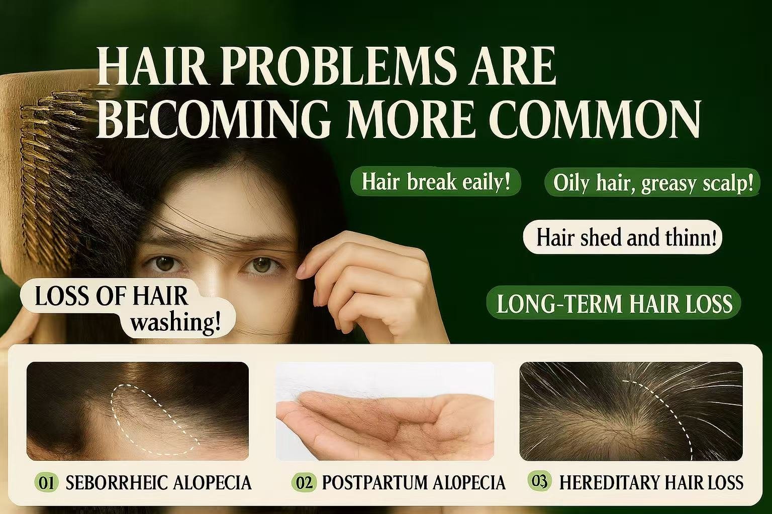 Before and after hair volume results